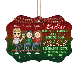 Une année de plus pour rester sains d'esprit - Décoration personnalisée pour meilleure amie - Bois en forme de Benelux - Cadeau de Noël pour meilleures amies, meilleures amies et sœurs