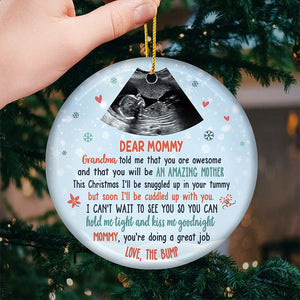 Photo personnalisée « Vous serez une mère formidable » - Ornement personnalisé familial - Forme ronde en céramique - Cadeau de Noël pour la première maman