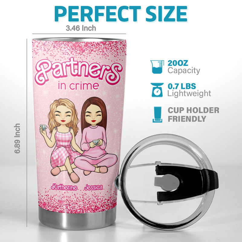 Pretty In Pink - Gobelet personnalisé Bestie - Cadeau de Noël pour meilleures amies, meilleures amies, sœurs