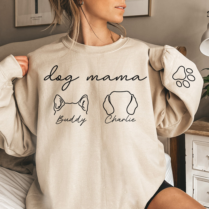Fur Mama Ever - Sweat-shirt unisexe personnalisé pour chien et chat avec motif sur la manche - Cadeau pour propriétaires et amoureux des animaux
