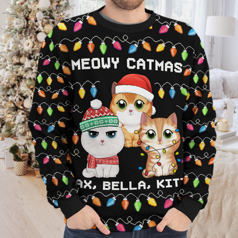 C'est la plus belle période de l'année - Sweat-shirt personnalisé pour chat - Pull en laine unisexe - Cadeau de Noël pour les propriétaires d'animaux et les amoureux des animaux