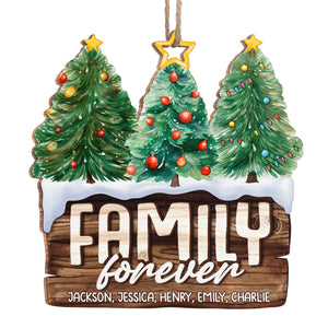 This Is Our Happy Place - Family Personalized Custom Ornament - Wood Custom Shaped - Christmas Gift For Family Members