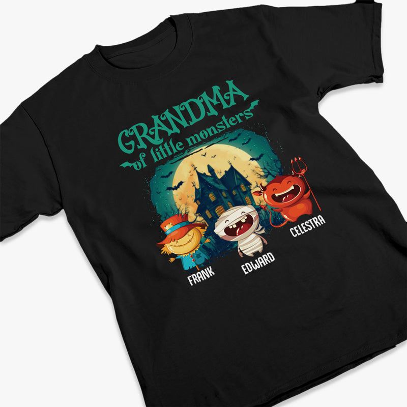 Grand-mère de petits monstres - T-shirt, sweat à capuche et sweat-shirt unisexe personnalisé pour la famille - Cadeau d'Halloween pour grand-mère