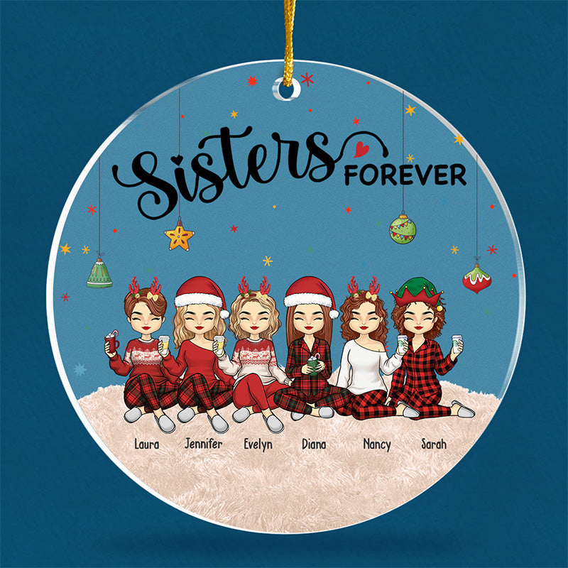 Nous sommes amis pour la vie - Ornement personnalisé Bestie - Forme ronde en acrylique - Cadeau de Noël pour meilleures amies, BFF, sœurs