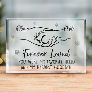 Les adieux ne sont pas éternels, les adieux ne sont pas la fin - Plaque commémorative rectangulaire en acrylique personnalisée - Cadeau de condoléances, cadeau pour propriétaires d'animaux, amoureux des animaux