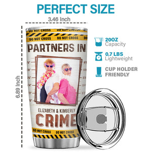 Photo personnalisée « Partenaires de crime » : n'oubliez pas ! Gobelet personnalisé « Meilleur ami » – Cadeau pour les meilleures amies, les meilleures amies et les sœurs