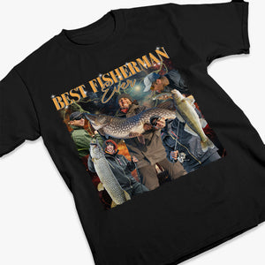 T-shirt, sweat à capuche et sweat-shirt unisexe personnalisé avec photo du meilleur pêcheur de tous les temps - Cadeau pour les amateurs de pêche.