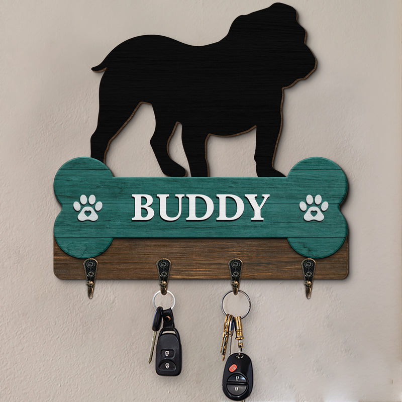 L'amour vient dans la fourrure et les pattes - Porte-clés personnalisé pour chien, décoration d'intérieur personnalisée, porte-clés - Cadeau de pendaison de crémaillère pour propriétaires d'animaux et amoureux des animaux