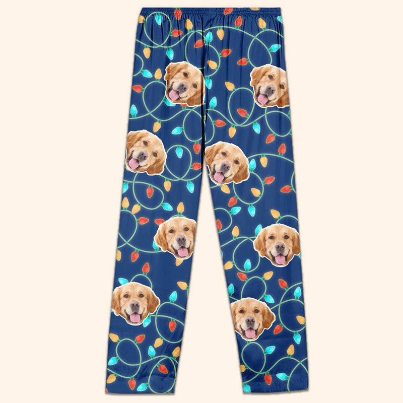 Pyjama personnalisé avec photo de mon adorable chien et chat - Cadeau de Noël pour les propriétaires et les amoureux des animaux