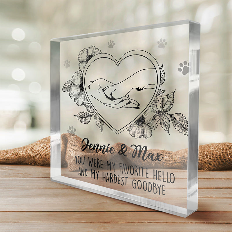 Toujours fidèle, toujours aimé - Plaque commémorative carrée en acrylique personnalisée - Cadeau de condoléances, cadeau pour propriétaires d'animaux et amoureux des animaux