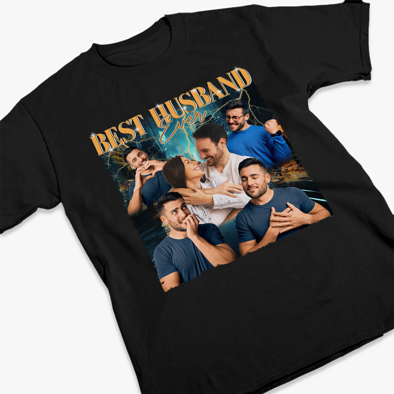 T-shirt, sweat à capuche et sweat-shirt unisexe personnalisé avec photo « Meilleur mari de tous les temps » - Cadeau pour mari, anniversaire