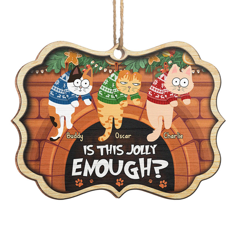 Cher Père Noël, joyeux, assez - Ornement personnalisé en forme de chat - Bois en forme de Benelux - Cadeau de Noël pour les propriétaires et les amoureux des animaux