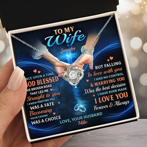 T'épouser était la meilleure décision - Collier personnalisé avec nœud d'amour pour couple - Cadeau pour mari et femme, anniversaire
