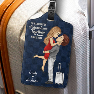 Voyager ensemble - Étiquette de bagage personnalisée - Cadeau de vacances, cadeau pour les amoureux du voyage d'aventure, mari et femme, anniversaire