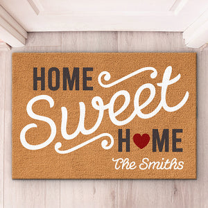 Home Sweet Home - Tapis décoratif personnalisé pour la maison - Cadeau de pendaison de crémaillère pour les membres de la famille