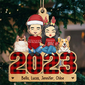 Notre famille est tout pour nous - Décoration personnalisée pour chien et chat - Bois de forme personnalisée - Cadeau de Noël pour les propriétaires et les amoureux des animaux