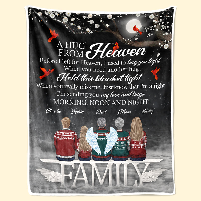 Un câlin du ciel - Couverture commémorative personnalisée - Cadeau de Noël, cadeau de condoléances pour les membres de la famille