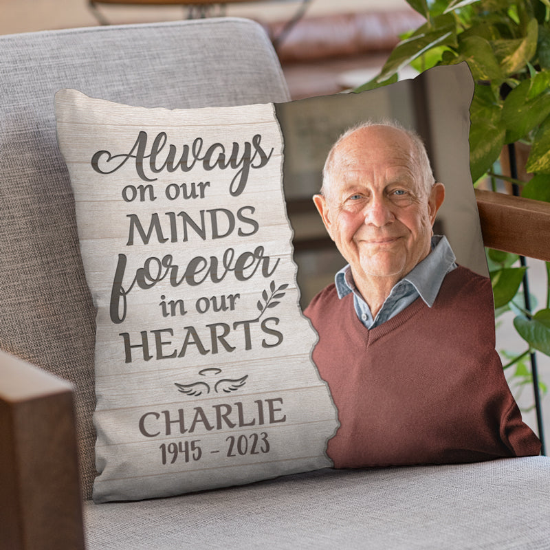 Photo personnalisée « Quand tu me manques, je suis là » - Coussin personnalisé commémoratif - Cadeau de Noël, cadeau de condoléances pour les membres de la famille