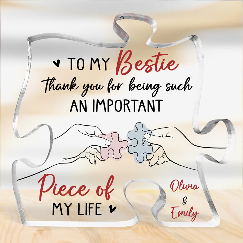 Tu es ma pièce manquante - Plaque acrylique personnalisée en forme de puzzle - Cadeau pour meilleures amies, meilleures amies, sœurs