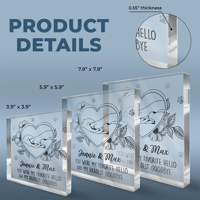 Toujours fidèle, toujours aimé - Plaque commémorative carrée en acrylique personnalisée - Cadeau de condoléances, cadeau pour propriétaires d'animaux et amoureux des animaux