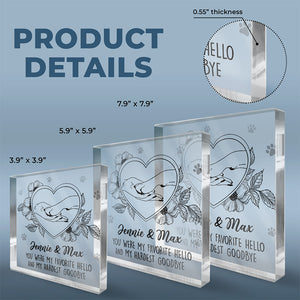 Toujours fidèle, toujours aimé - Plaque commémorative carrée en acrylique personnalisée - Cadeau de condoléances, cadeau pour propriétaires d'animaux et amoureux des animaux