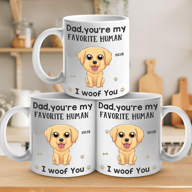 Mug personnalisé « Notre humain préféré » - Chien - Cadeau pour les propriétaires d'animaux et les amoureux des animaux