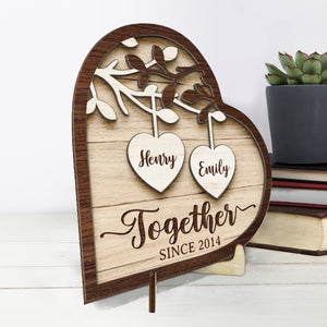 Dieu m'a donné toi - Plaque en bois personnalisée à 2 couches avec support pour couple - Cadeau de pendaison de crémaillère pour mari et femme, anniversaire