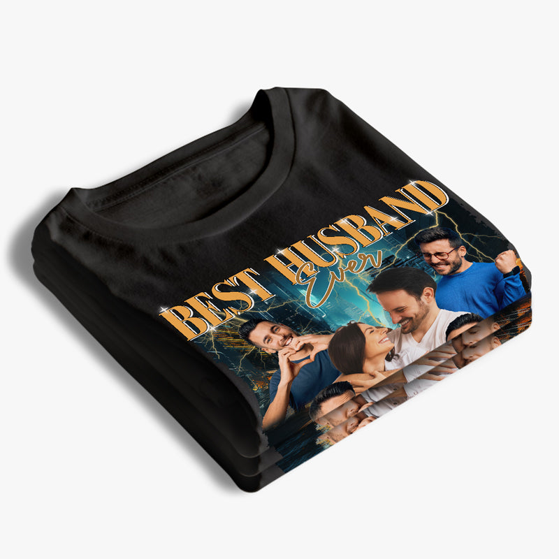 T-shirt, sweat à capuche et sweat-shirt unisexe personnalisé avec photo « Meilleur mari de tous les temps » - Cadeau pour mari, anniversaire