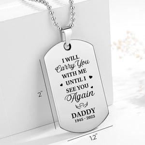 Collier personnalisé avec photo « Tu me manques » – Cadeau de condoléances, cadeau pour les membres de la famille