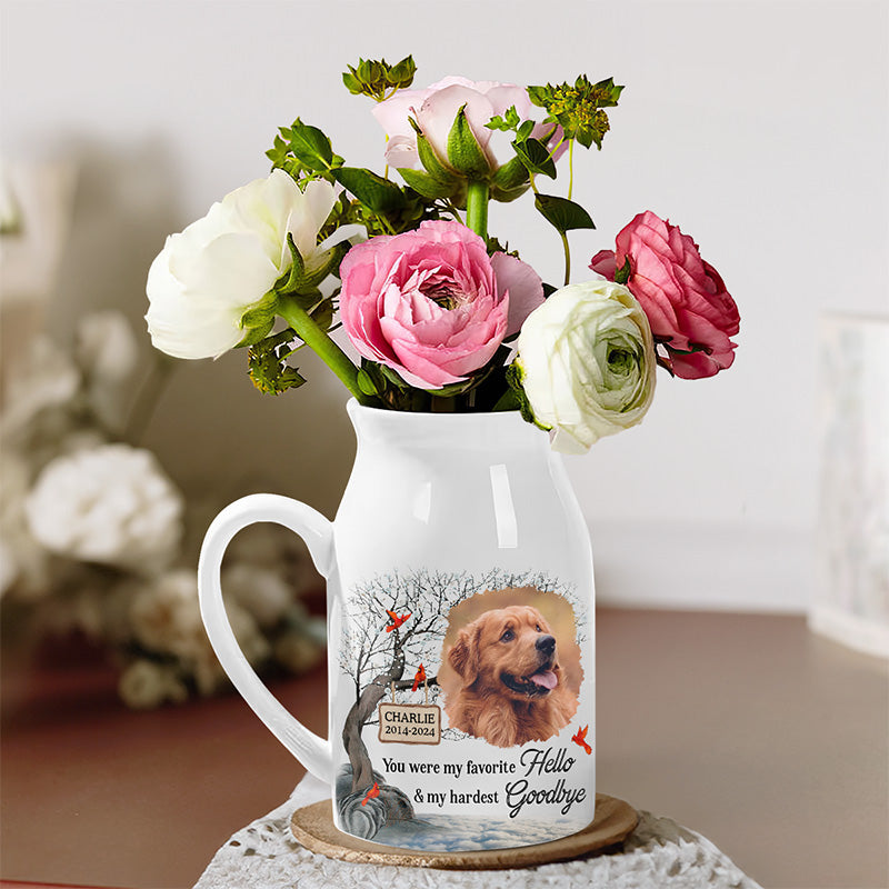 Photo personnalisée, symbole d'une vie et d'un amour dont on se souvient - Vase à fleurs personnalisé pour décoration d'intérieur - Cadeau de condoléances pour les propriétaires et les amoureux des animaux