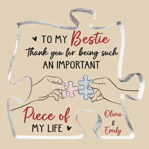 Tu es ma pièce manquante - Plaque acrylique personnalisée en forme de puzzle - Cadeau pour meilleures amies, meilleures amies, sœurs