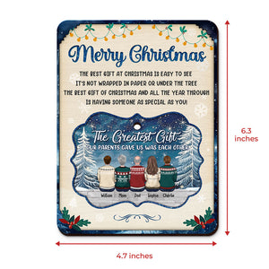Les plus belles bénédictions de la vie - Carte en bois personnalisée avec ornement amovible - Cadeau de Noël pour les membres de la famille
