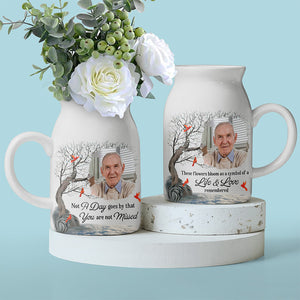 Photo personnalisée très aimée, profondément regrettée - Vase à fleurs personnalisé pour décoration d'intérieur - Cadeau de condoléances pour les membres de la famille