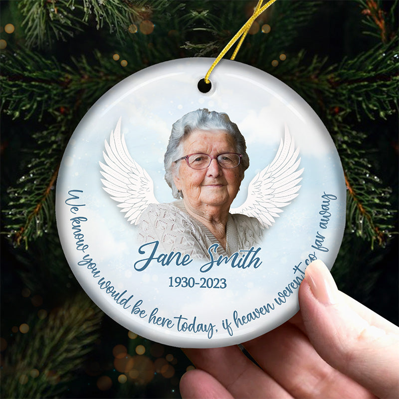 Photo personnalisée « Tu seras toujours ma pièce manquante » - Ornement personnalisé commémoratif personnalisé - Forme ronde en céramique - Cadeau de Noël, cadeau de condoléances pour les membres de la famille
