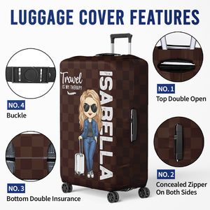 Personalized Custom Luggage Cover - Gift For Traveling Lovers, Travel Essentials For Women, Luggage Covers For Suitcase, Vacation Must Haves, Travel Gifts For Women, Honeymoon Essentials