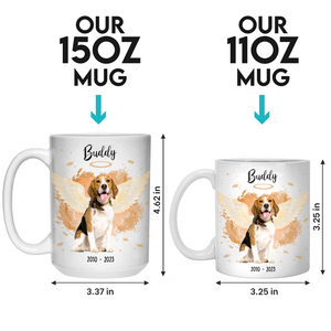 Photo personnalisée dans mon cœur, tu resteras toujours - Tasse personnalisée commémorative - Cadeau de condoléances pour les propriétaires d'animaux de compagnie et les amoureux des animaux