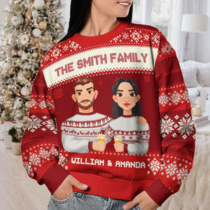 Notre premier Noël ensemble - Sweat-shirt personnalisé pour couple - Pull en laine unisexe - Cadeau de Noël pour mari et femme, anniversaire
