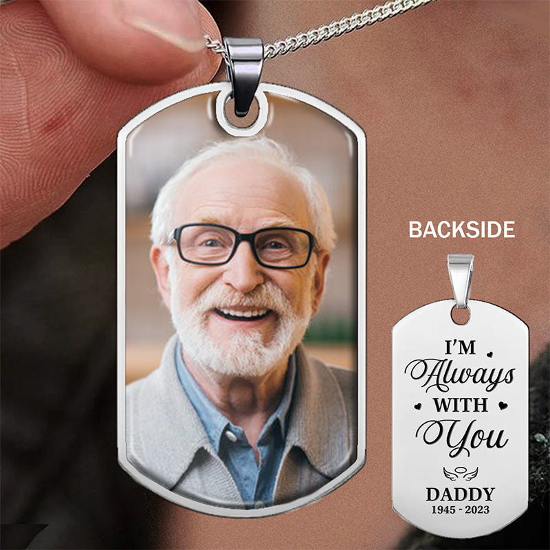 Collier personnalisé avec photo « Tu me manques » – Cadeau de condoléances, cadeau pour les membres de la famille