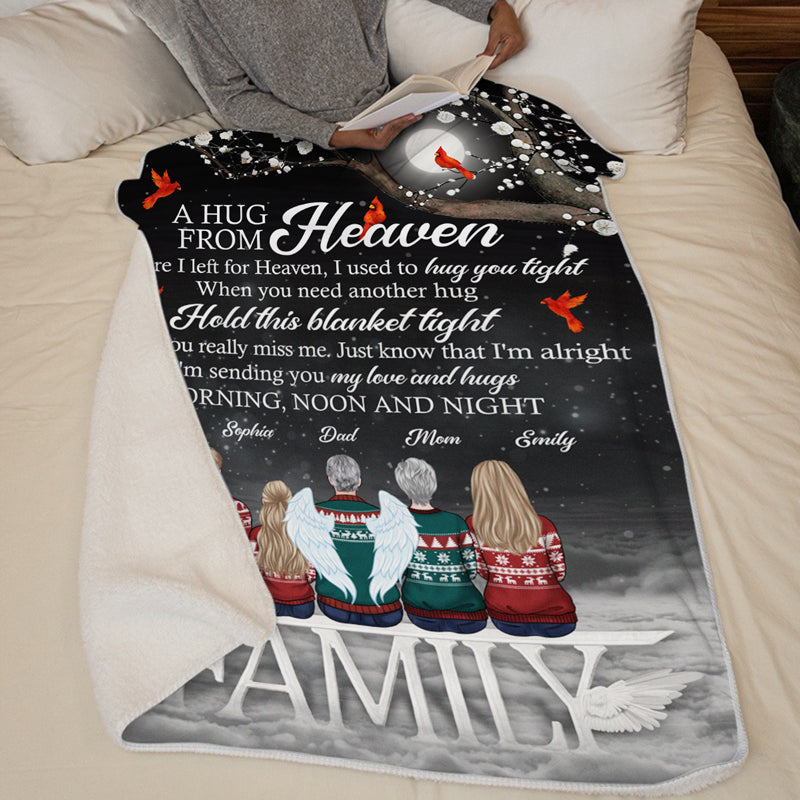 Un câlin du ciel - Couverture commémorative personnalisée - Cadeau de Noël, cadeau de condoléances pour les membres de la famille