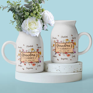 L'amour du jardin de grand-mère pousse ici - Vase à fleurs personnalisé pour la décoration intérieure de la famille - Cadeau de pendaison de crémaillère pour maman et grand-mère