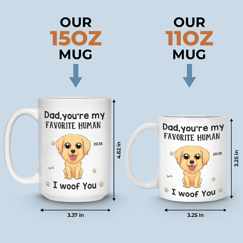 Mug personnalisé « Notre humain préféré » - Chien - Cadeau pour les propriétaires d'animaux et les amoureux des animaux