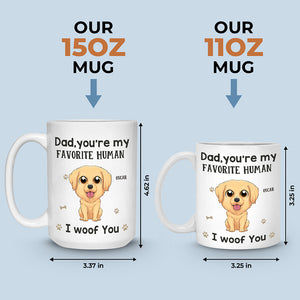 Mug personnalisé « Notre humain préféré » - Chien - Cadeau pour les propriétaires d'animaux et les amoureux des animaux