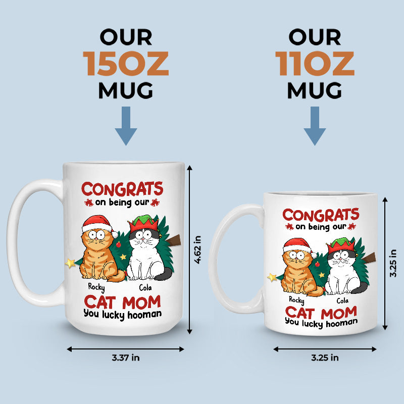 Félicitations pour être mes parents ! Mug personnalisé avec chat ! Cadeau de Noël pour les propriétaires et les amoureux des animaux.