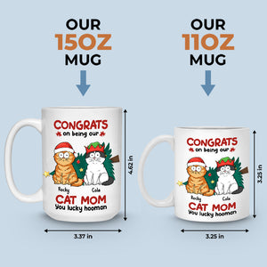 Félicitations pour être mes parents ! Mug personnalisé avec chat ! Cadeau de Noël pour les propriétaires et les amoureux des animaux.