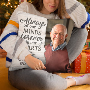 Photo personnalisée « Quand tu me manques, je suis là » - Coussin personnalisé commémoratif - Cadeau de Noël, cadeau de condoléances pour les membres de la famille