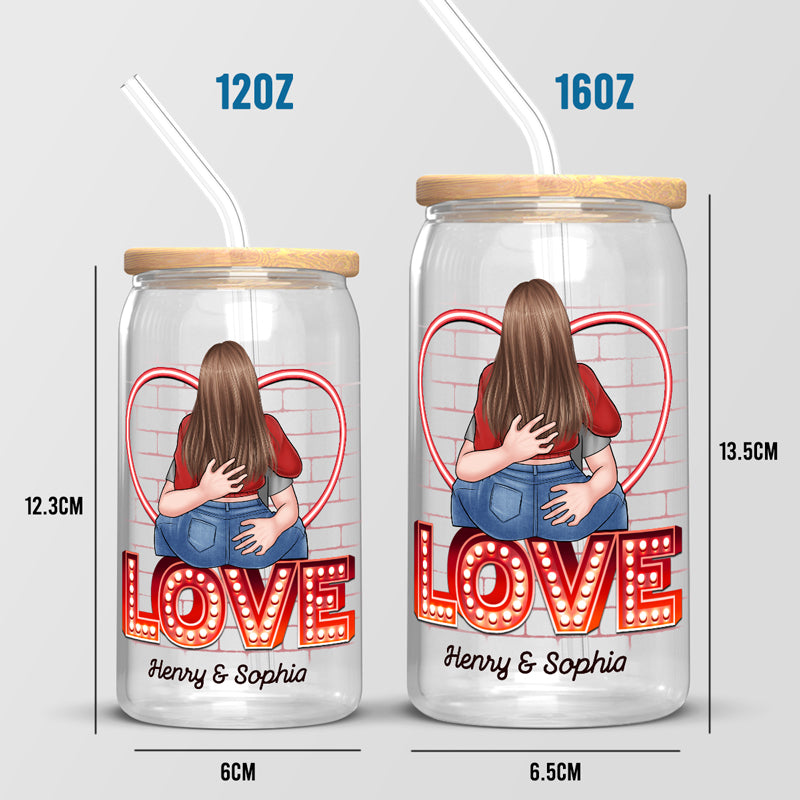 Je t'aime, je te garde - Tasse en verre personnalisée pour couple, tasse à café glacé - Cadeau pour mari et femme, anniversaire