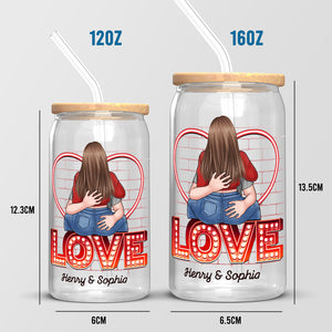 Je t'aime, je te garde - Tasse en verre personnalisée pour couple, tasse à café glacé - Cadeau pour mari et femme, anniversaire