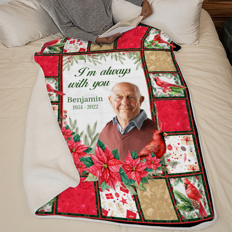 Photo personnalisée « Tu seras toujours dans mon cœur » - Couverture personnalisée commémorative - Cadeau de Noël, cadeau de condoléances pour les membres de la famille