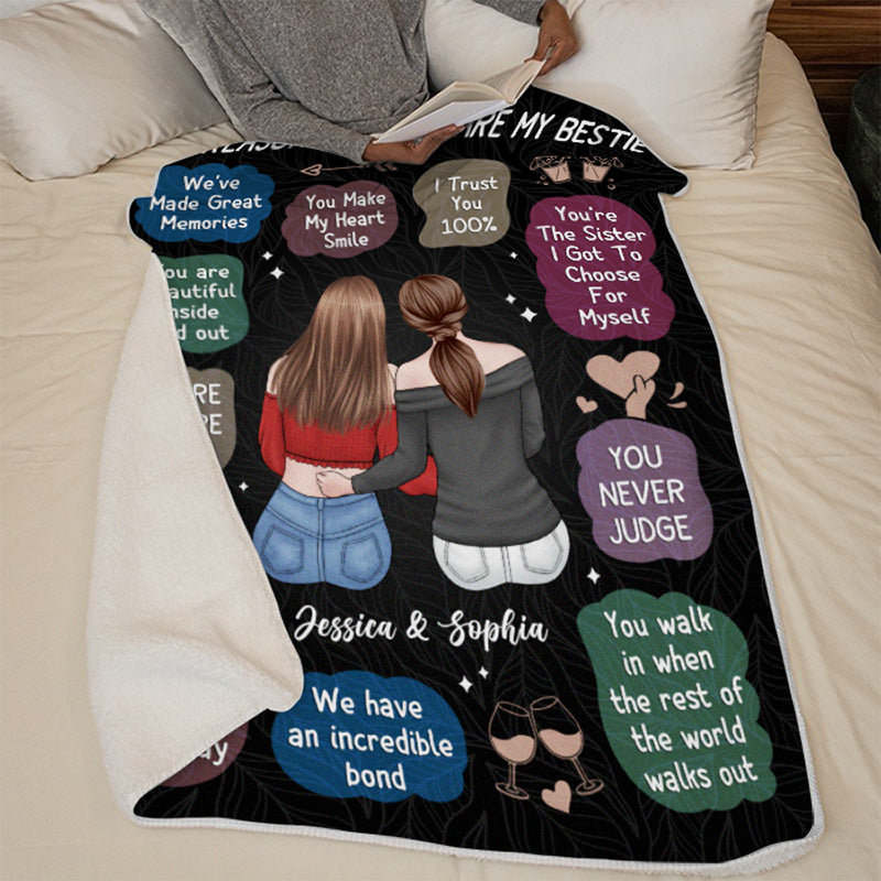 Nous avons un lien incroyable - Couverture personnalisée Bestie - Cadeau de Noël pour meilleures amies, meilleures amies, sœurs
