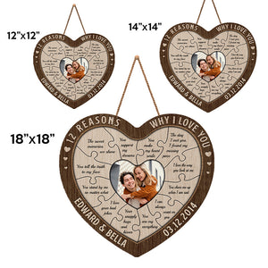 Photo personnalisée « J'adore vos mauvaises blagues » - Panneau en bois personnalisé en forme de cœur pour décoration d'intérieur - Cadeau de pendaison de crémaillère pour mari et femme, anniversaire